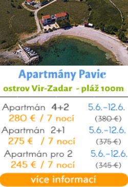 Apartmány Pavic ostrov Vir